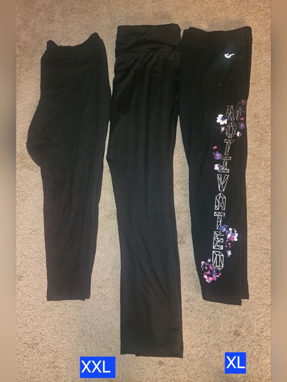 Womens Black Legging Bundle Lot Of 3 Pairs. Size XL/XXL
